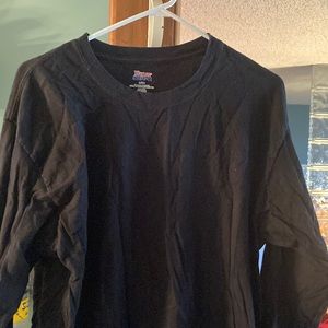 Boys Hanes Black Long Sleeve Tee Shirt Size L